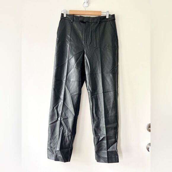 NWT Madewell x Aimee Song Slim Tapered Pants in Faux Leather - Picture 8 of 11